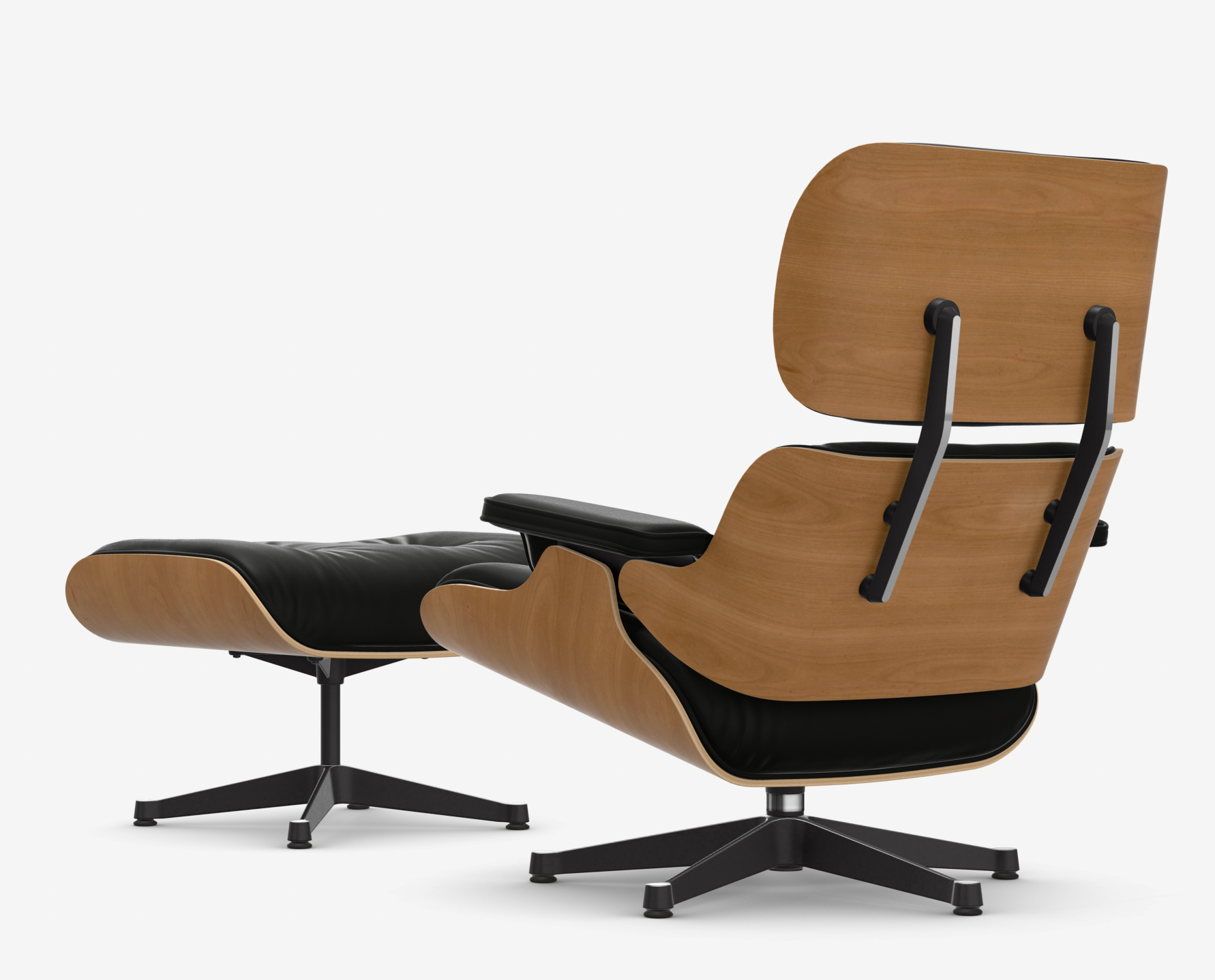 Lounge Chair en Ottoman zwart nero en cherry