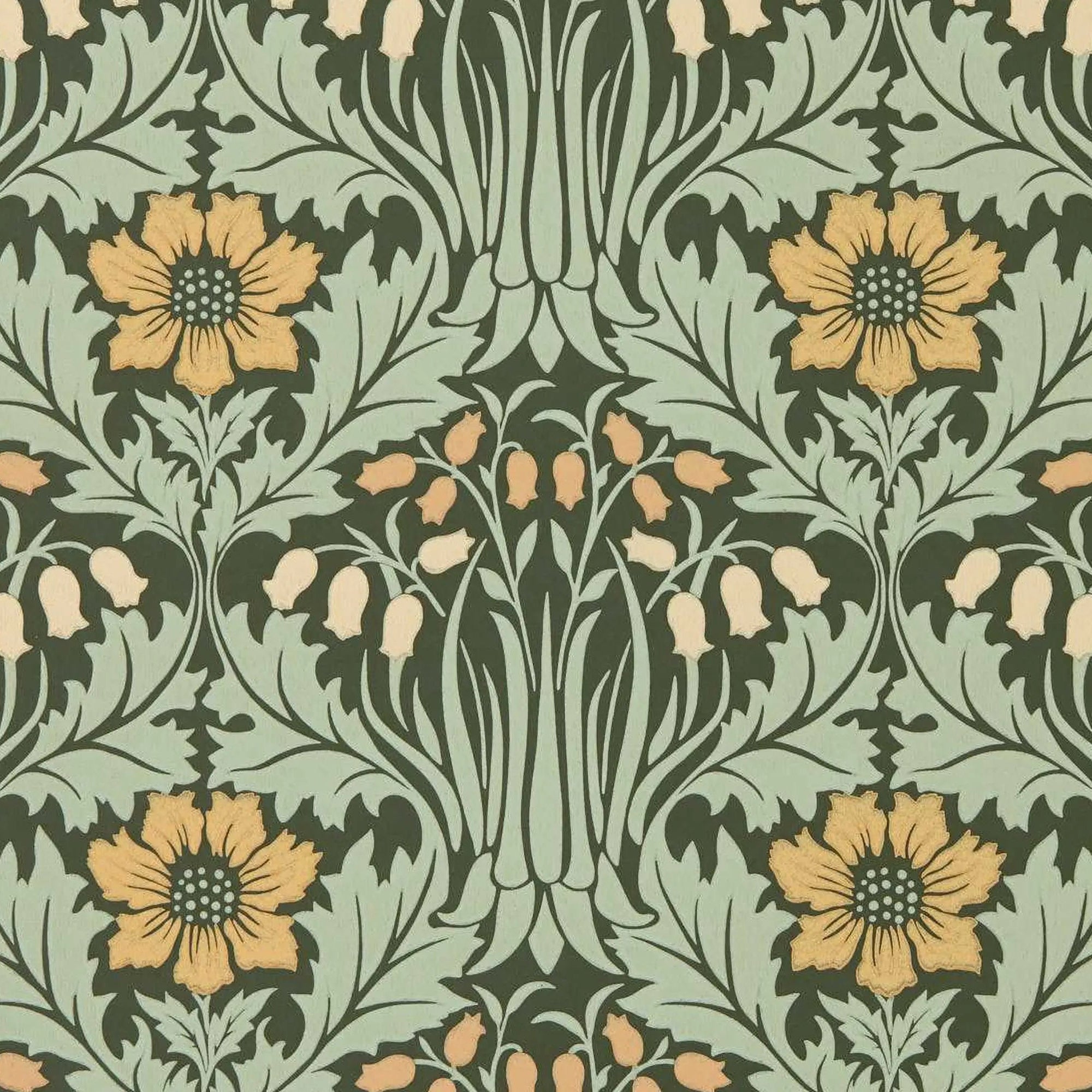 Morris and Co behang Woodbell & Anemone Bayleaf/Manilla 217575