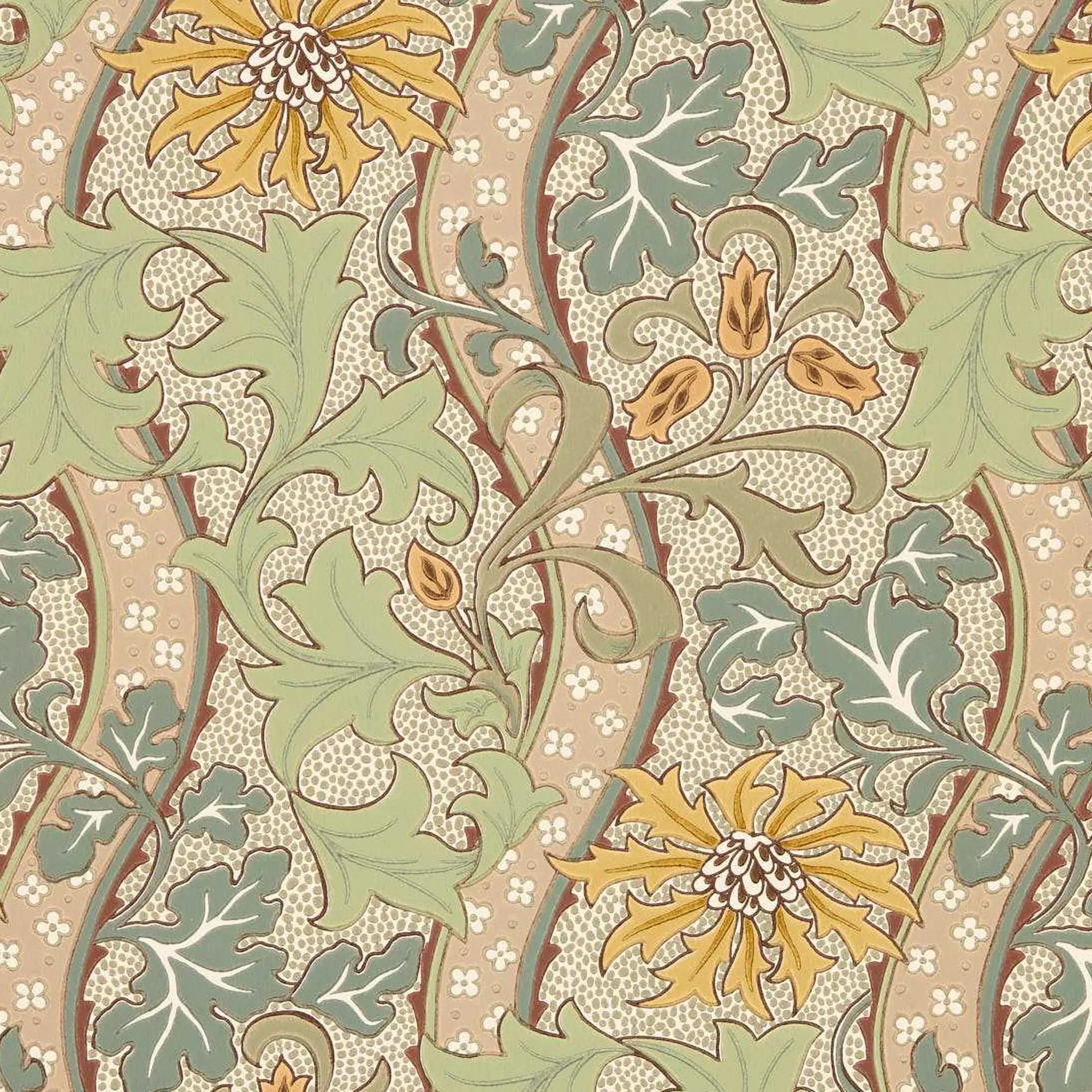 Morris and Co behang Cornflower Lemon/Sage 217583