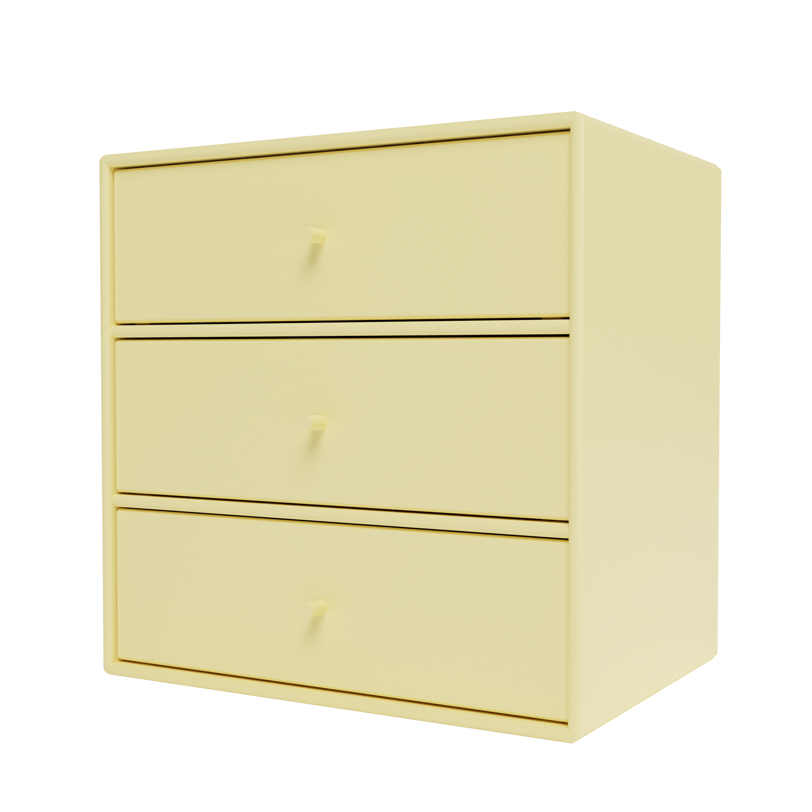 Montana Mini wandkast 1007 with three drawers geel