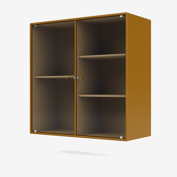 Montana Ripple 2 Vitrine cabinet amber, oker, ribbelglas