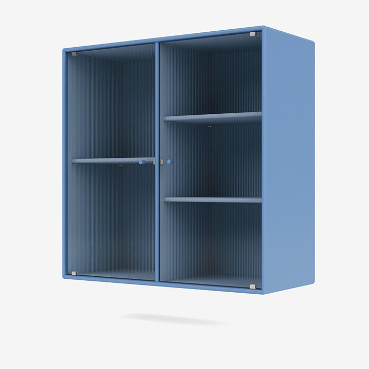 Montana Ripple 2 Vitrine cabinet azure , blauw, ribbelgals