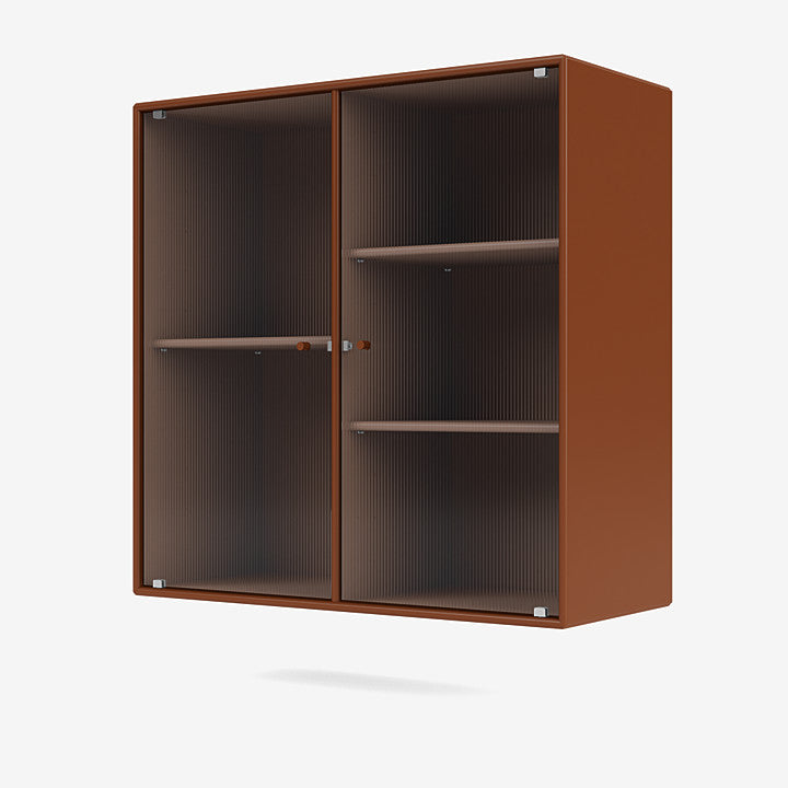 Montana Ripple 2 Vitrine cabinet, hazulnut, bruin, ribbelglas