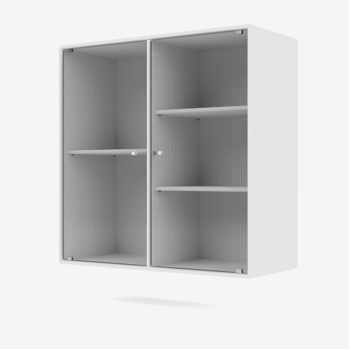Montana Ripple 2 Vitrine cabinet new white, wit, ribbelglas