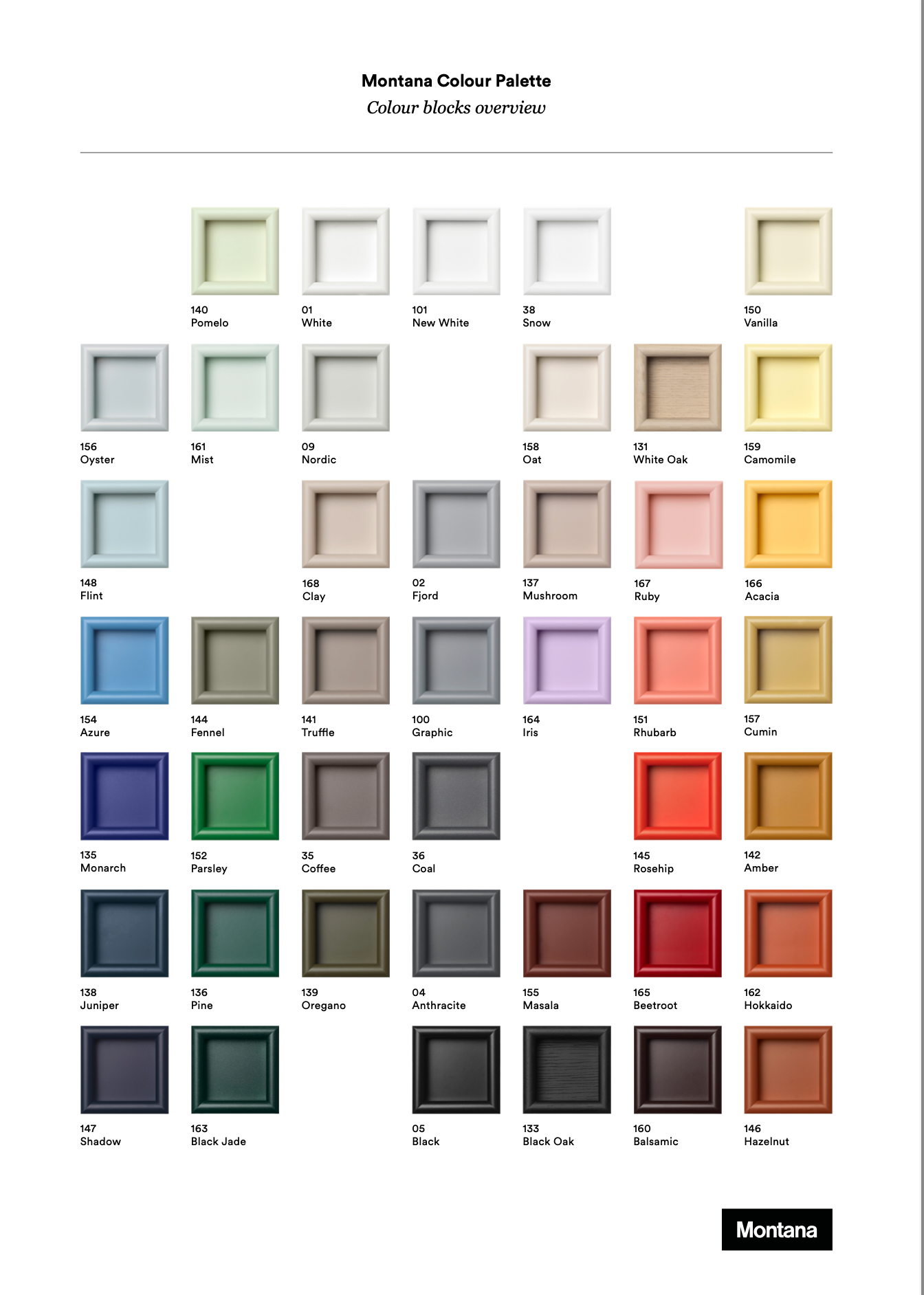 Montana furniture module en pootjes kleuren