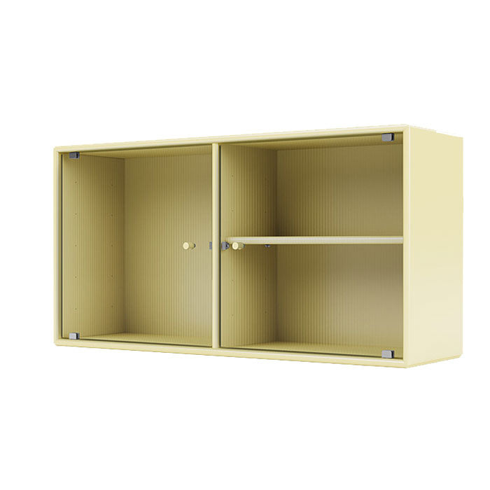 Montana Ripple 1 Vitrine cabinet camomile, lichtgeel, ribbelglas