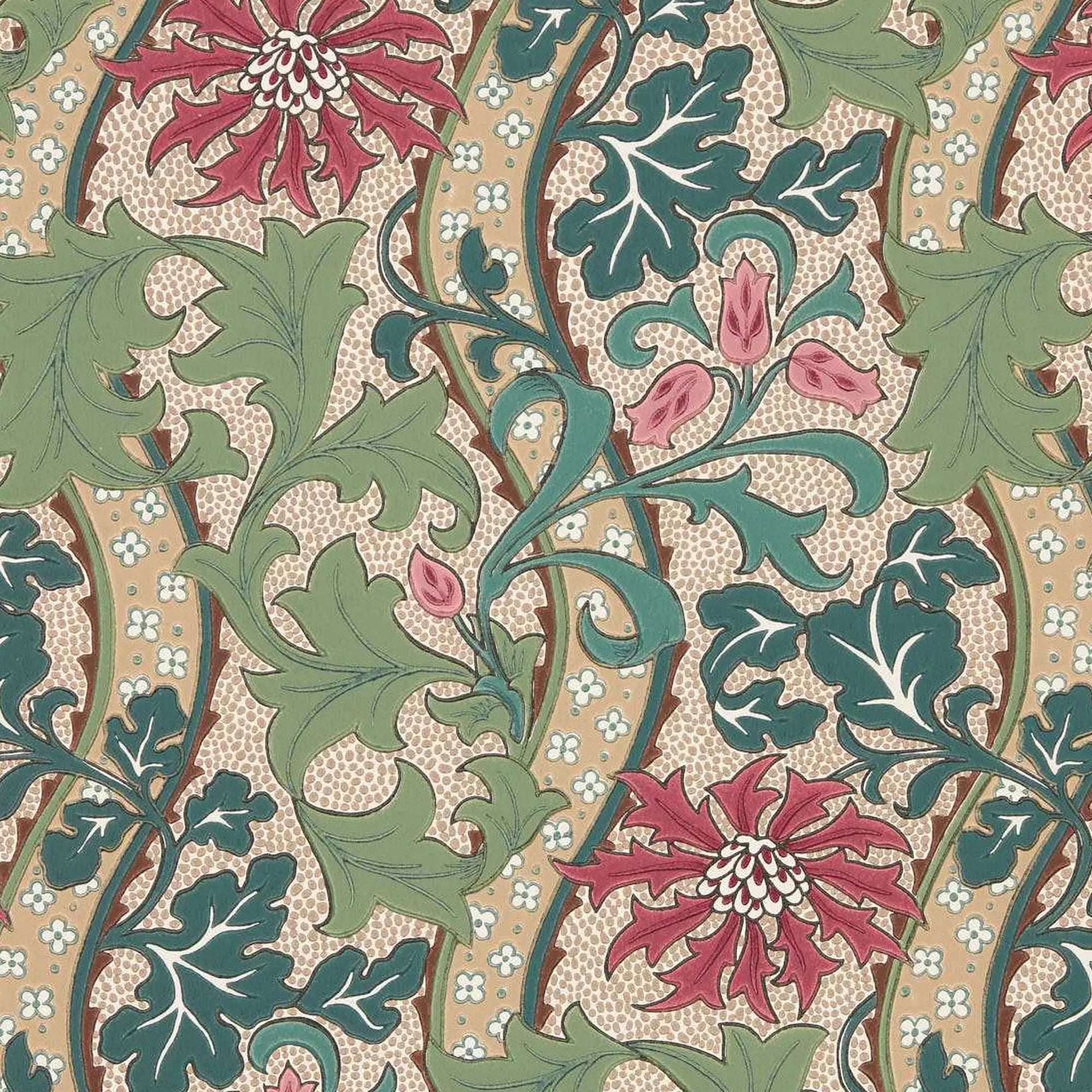 Morris and Co behang Cornflower Madder/Forest 217580