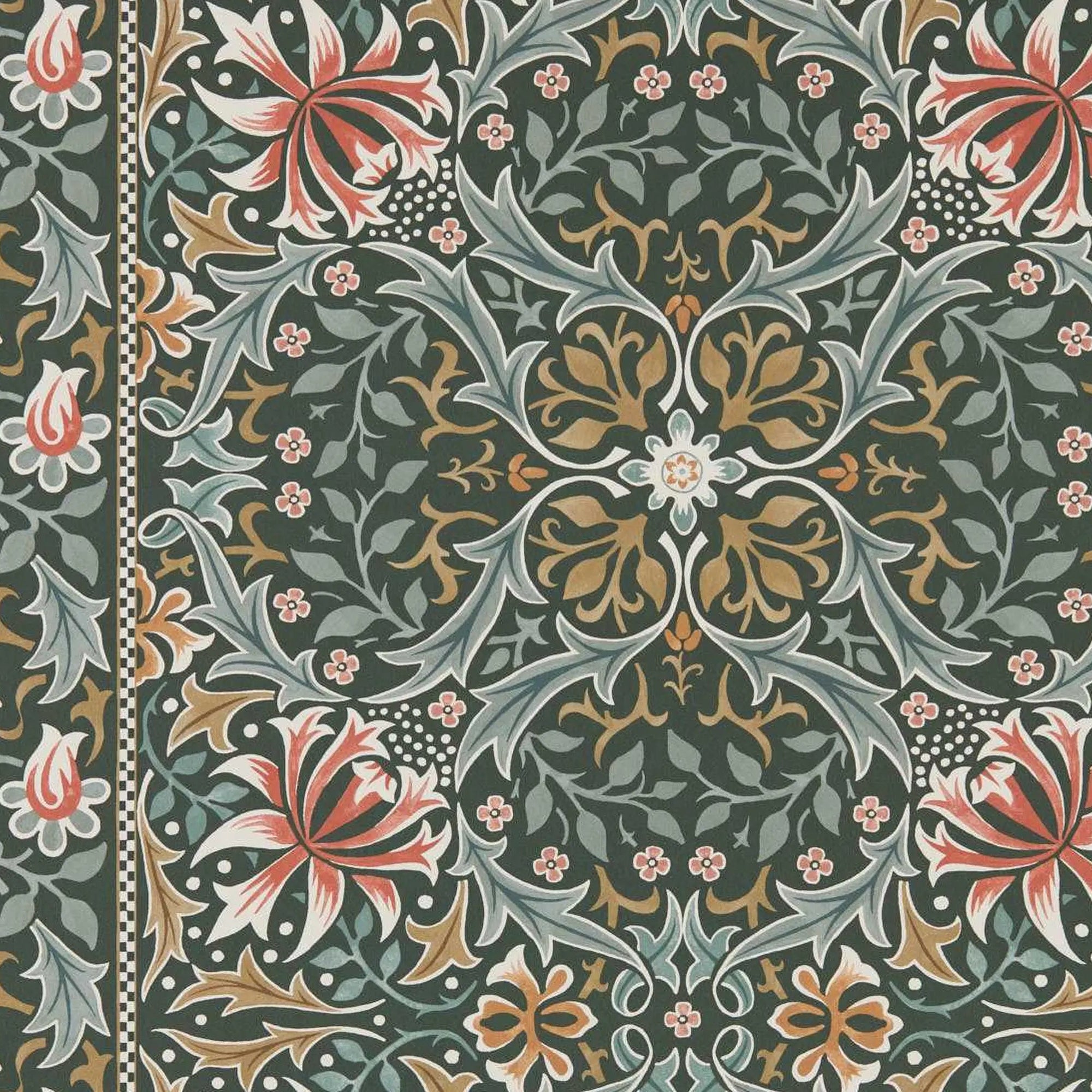 Morris and Co behang Walthamstow Forest/Teal 217600