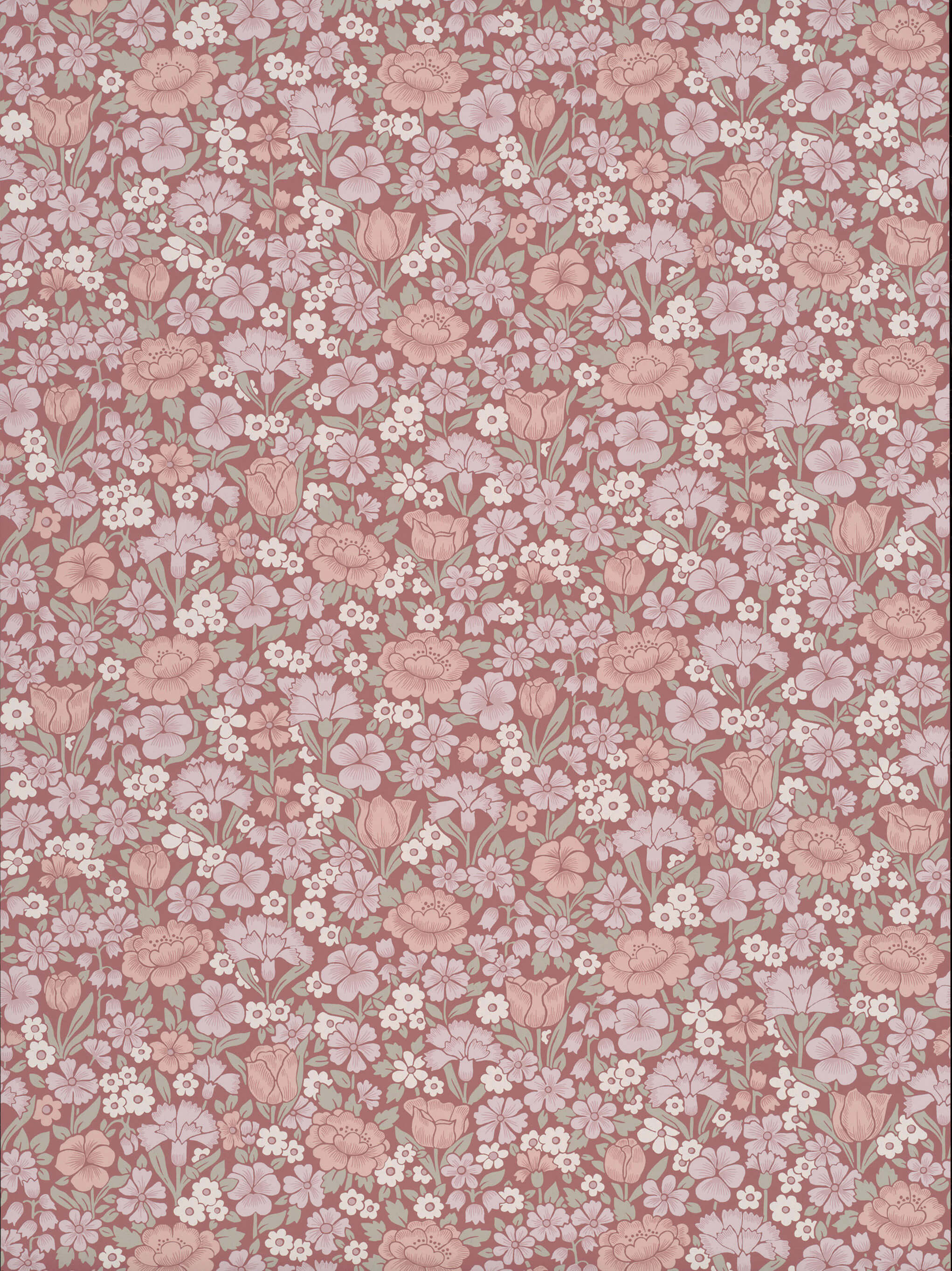 Little Greene Behang Spring Flowers - Blush