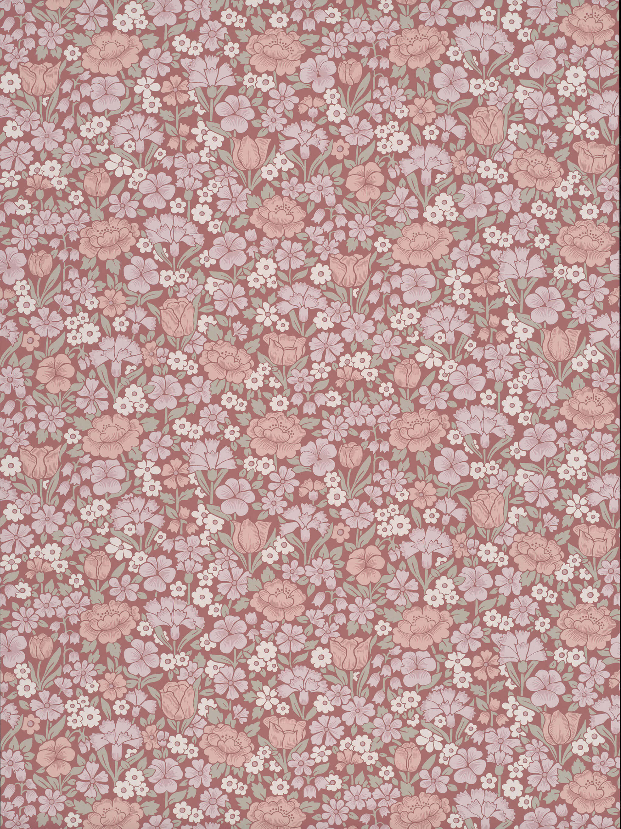 Little Greene Behang Spring Flowers - Blush