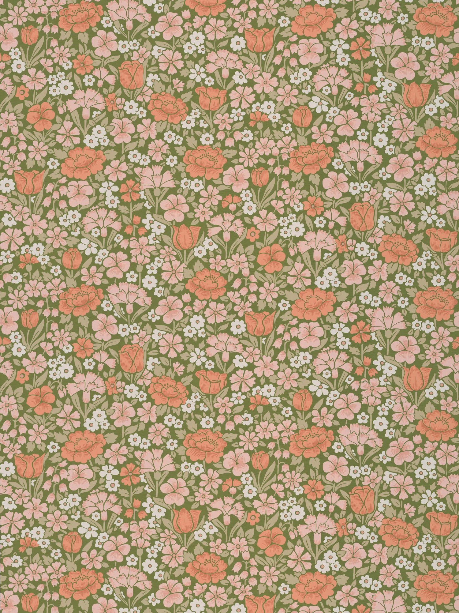 Little Greene Behang Spring Flowers - Garden