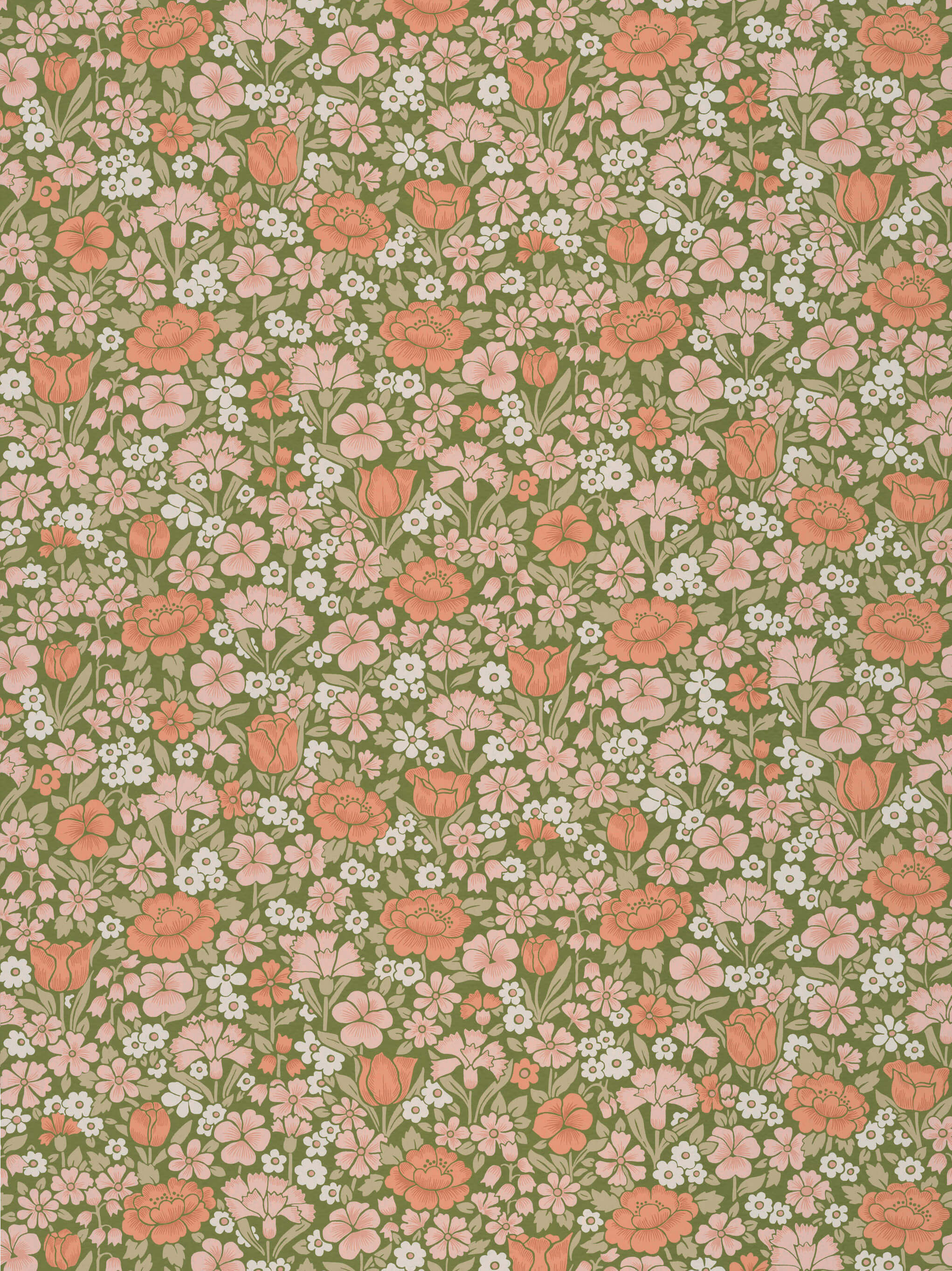 Little Greene Behang Spring Flowers - Garden