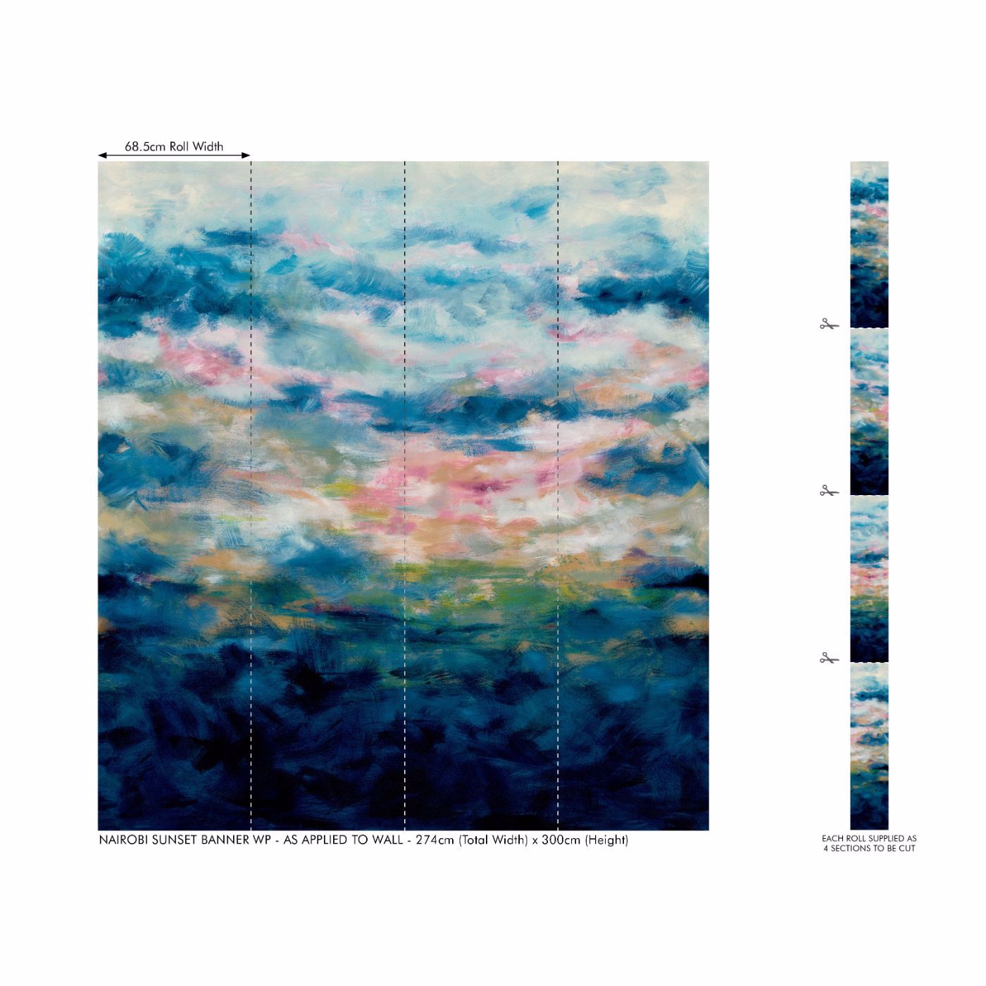 Clarke & Clarke paneelbehang Nairobi Sunset W0188/01