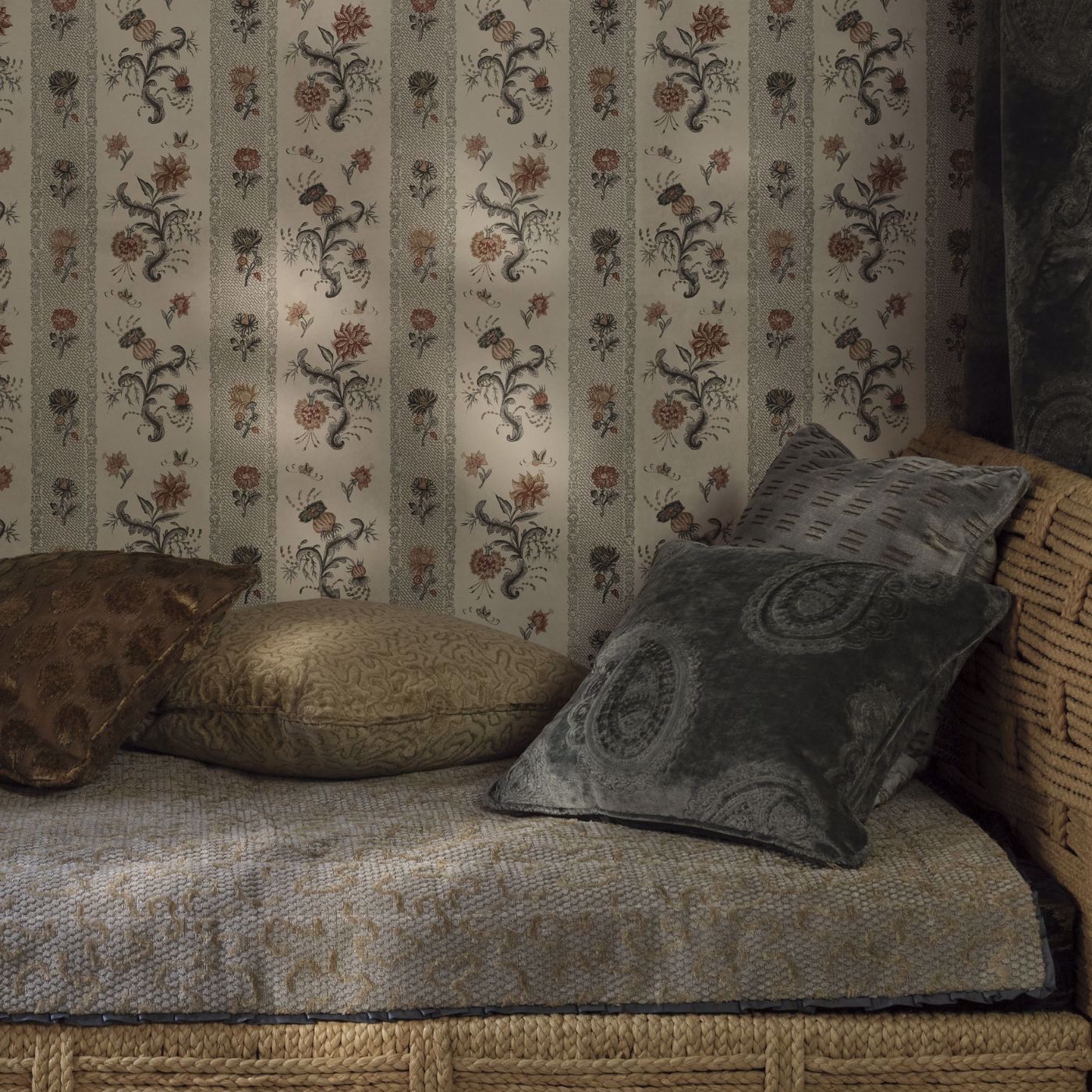 Zoffany behang Papaver stripe