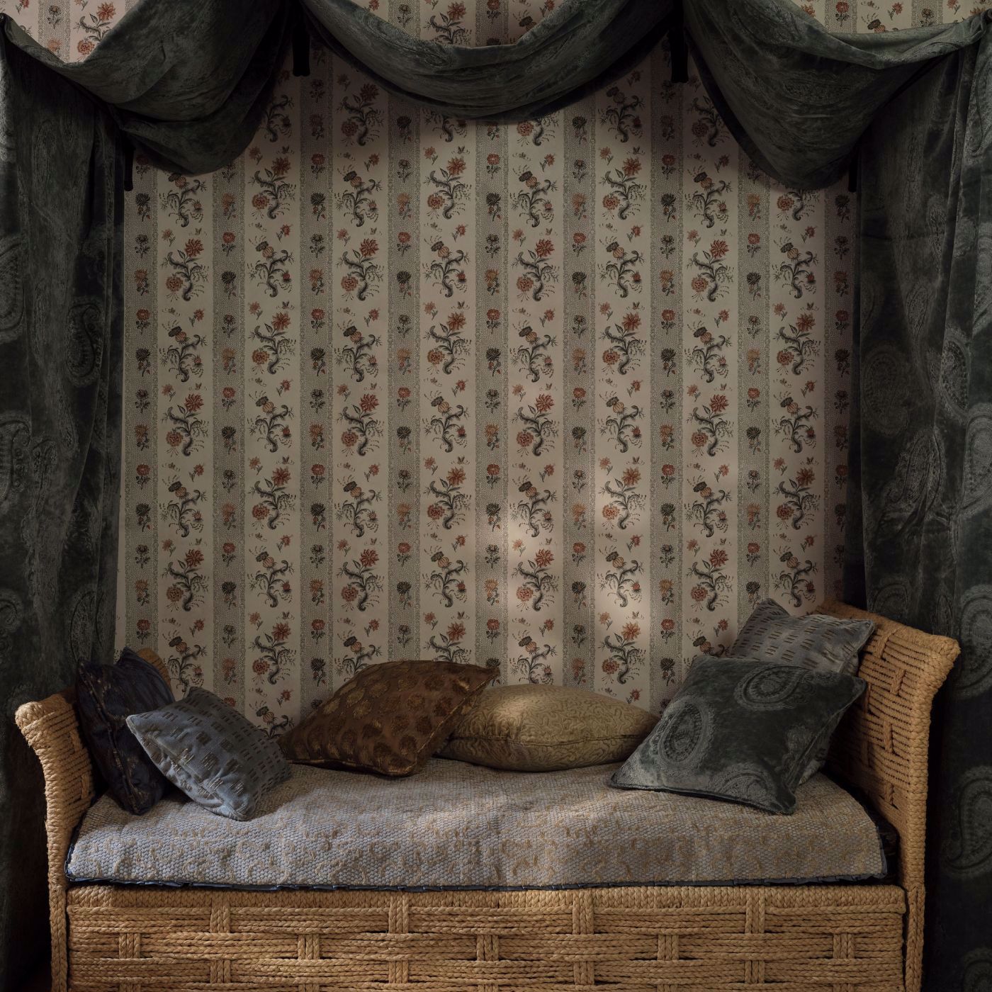 Zoffany behang Papaver stripe