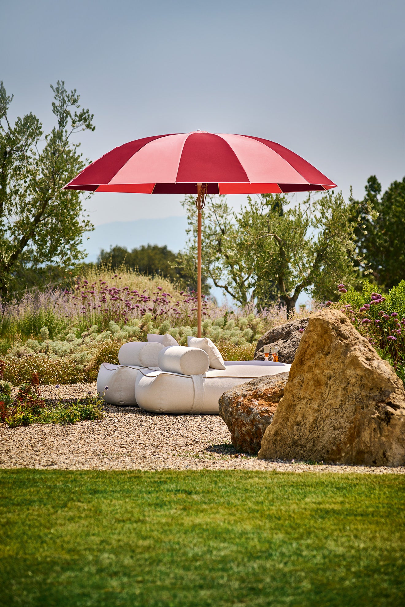Weishäupl Pagoda parasol mixed roze rood