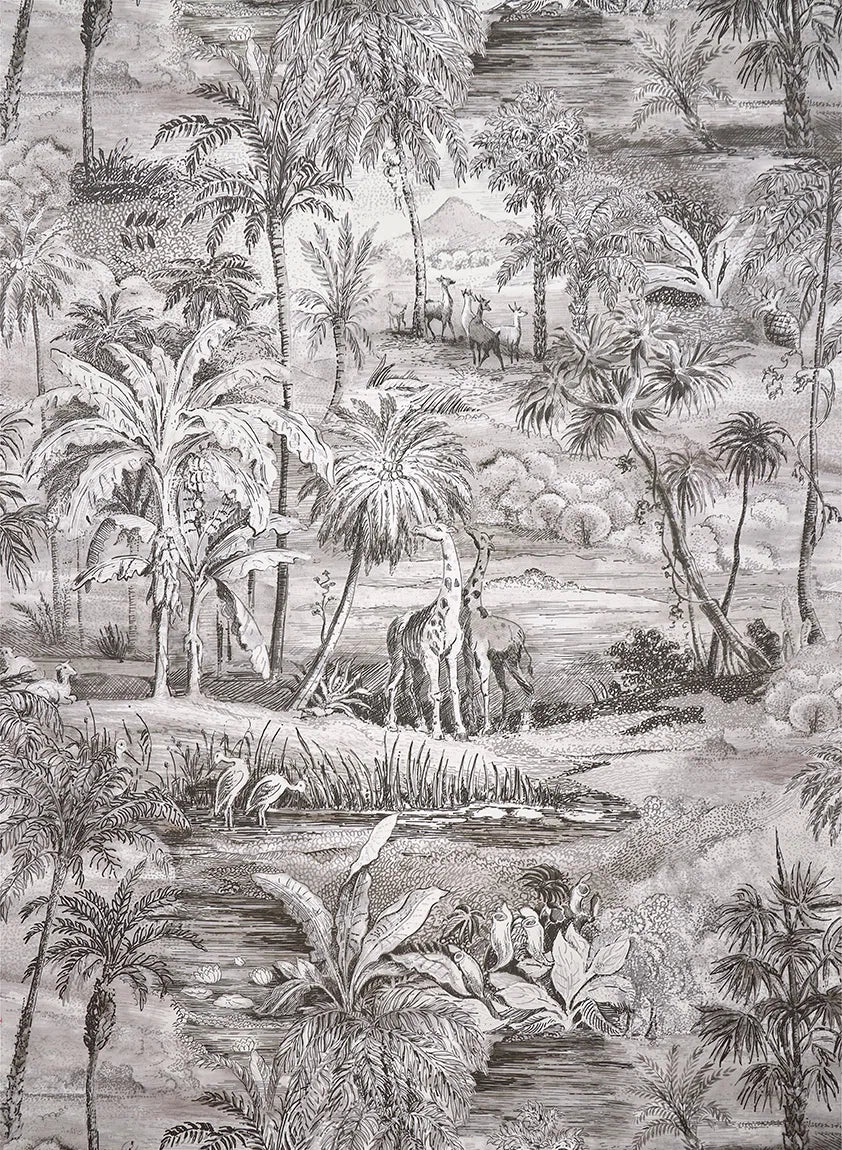 Pierre Frey behang Safari Charbon FP101002