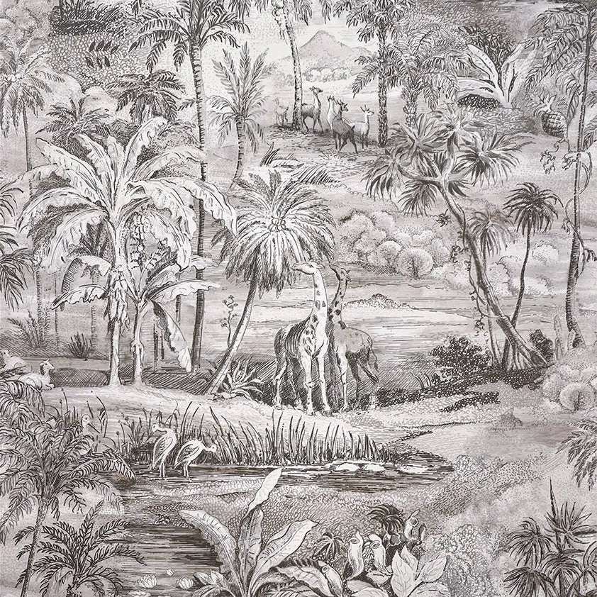 Pierre Frey behang Safari Charbon FP101002