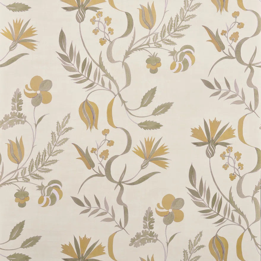 Pierre Frey behang Bloomer cumin oker geel