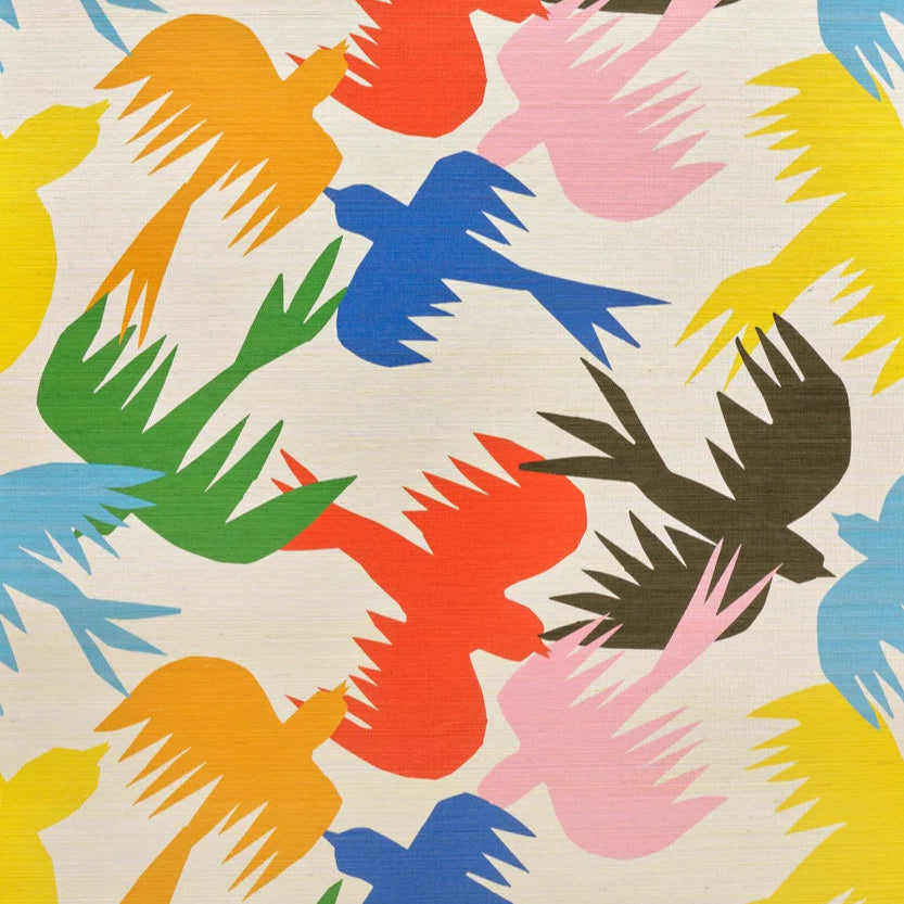 Pierre Frey behang Bird Traffic Multicolore FP207001