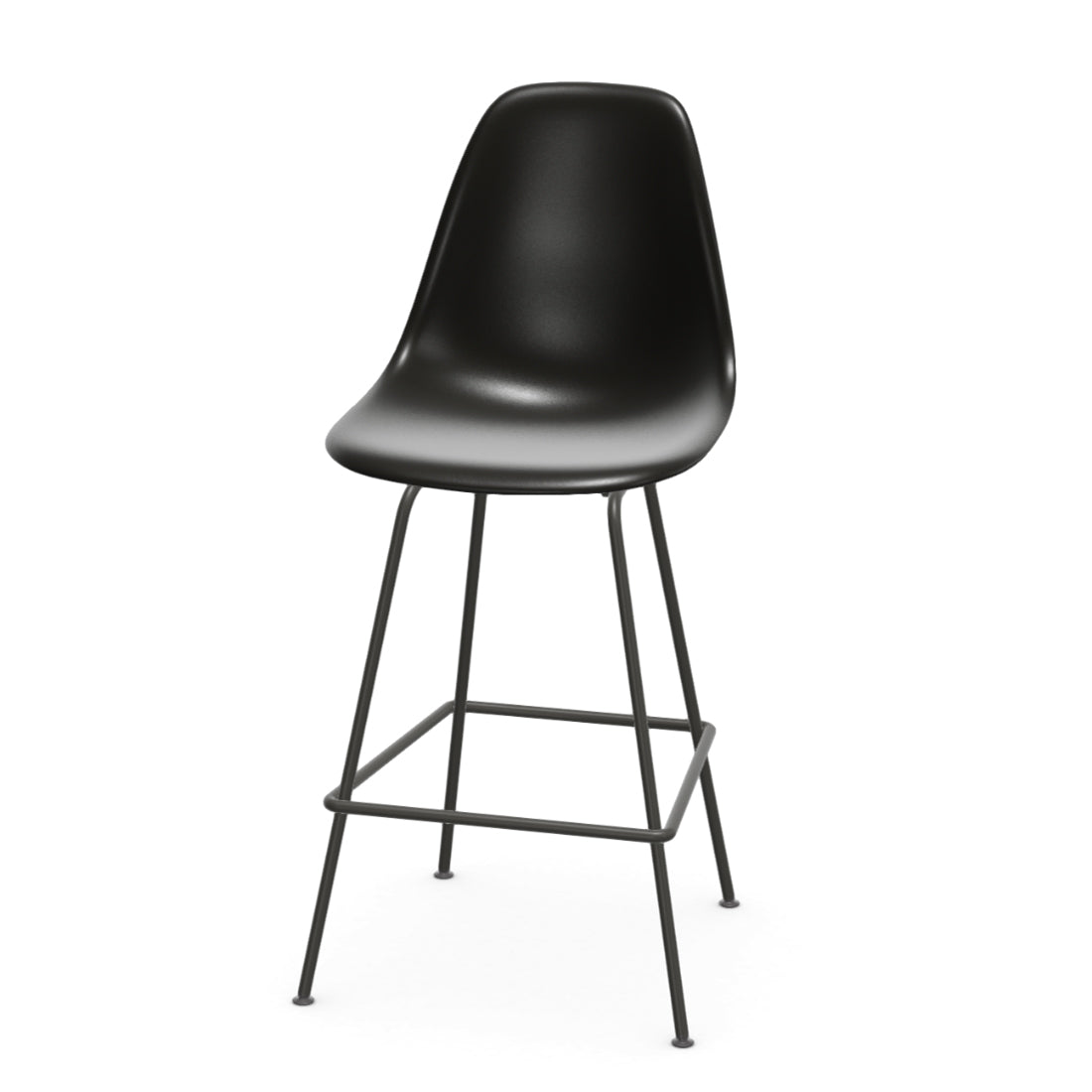 Vitra Eames plastic stool RE medium met gepoedercoat onderstel