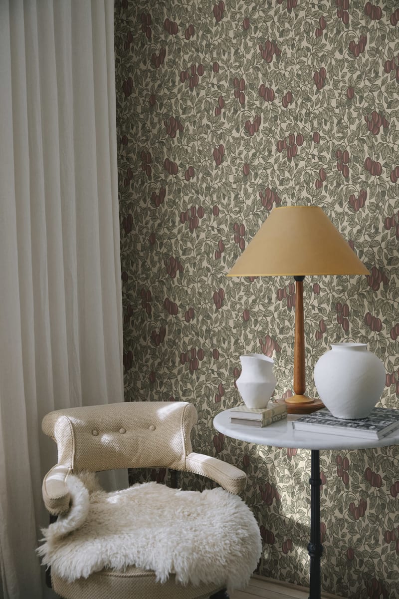 Sandberg behang Emrik Burgundy S10468