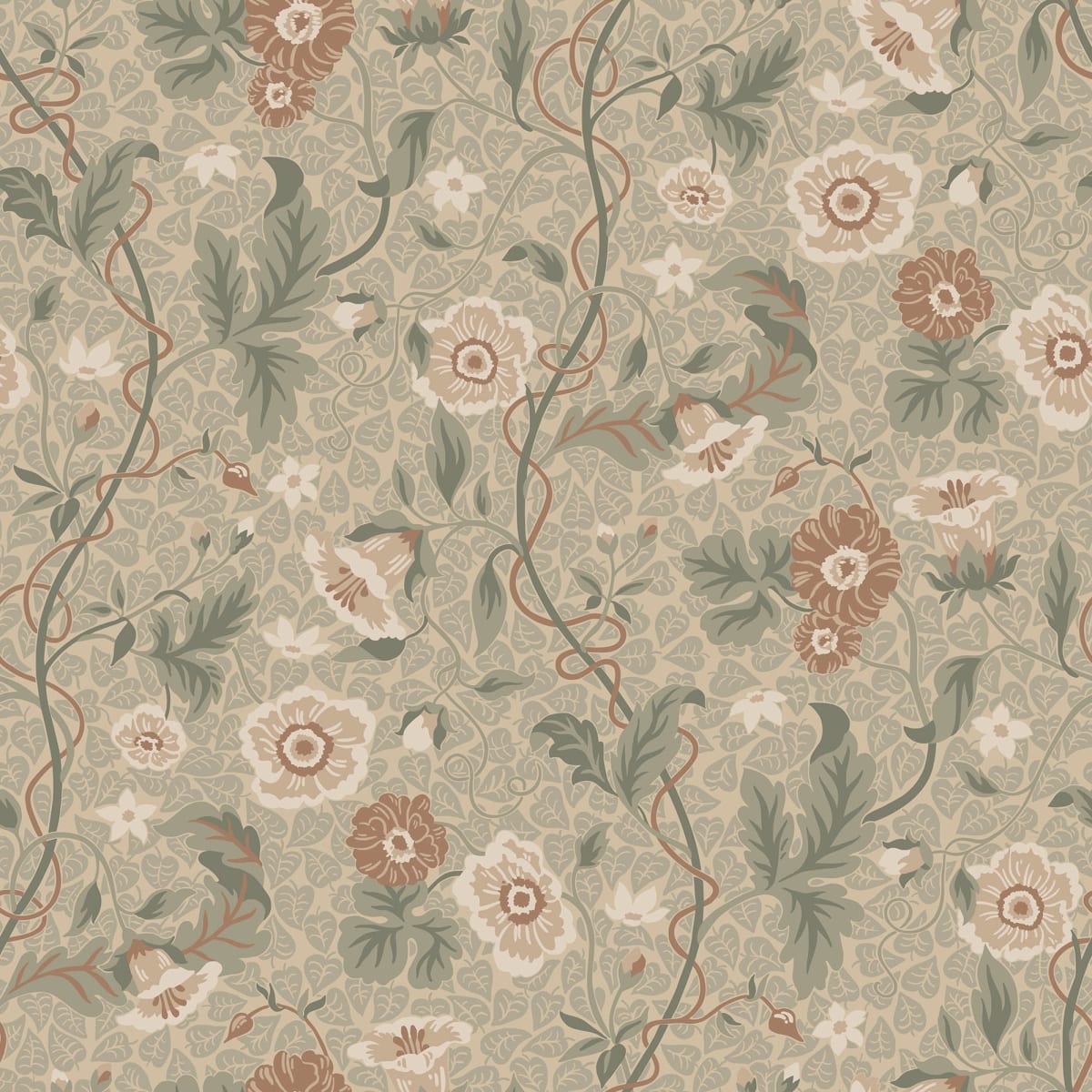 Sandberg behang Ulla Garden Green S10499