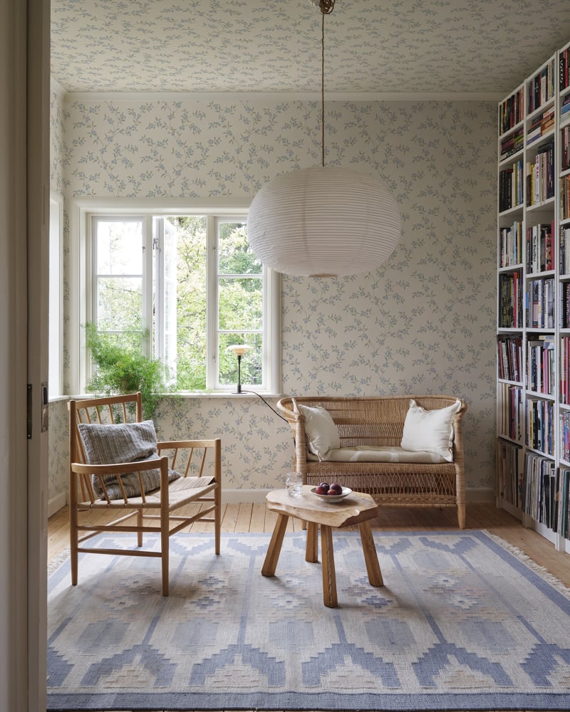 Sandberg behang Smilli Misty Blue S10775 sfeerbeeld