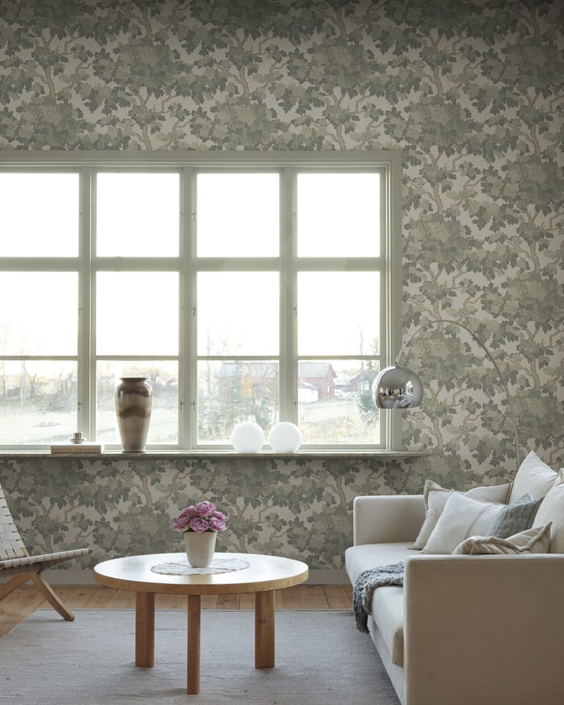 Sandberg behang Eken Garden Green S10792 sfeerbeeld