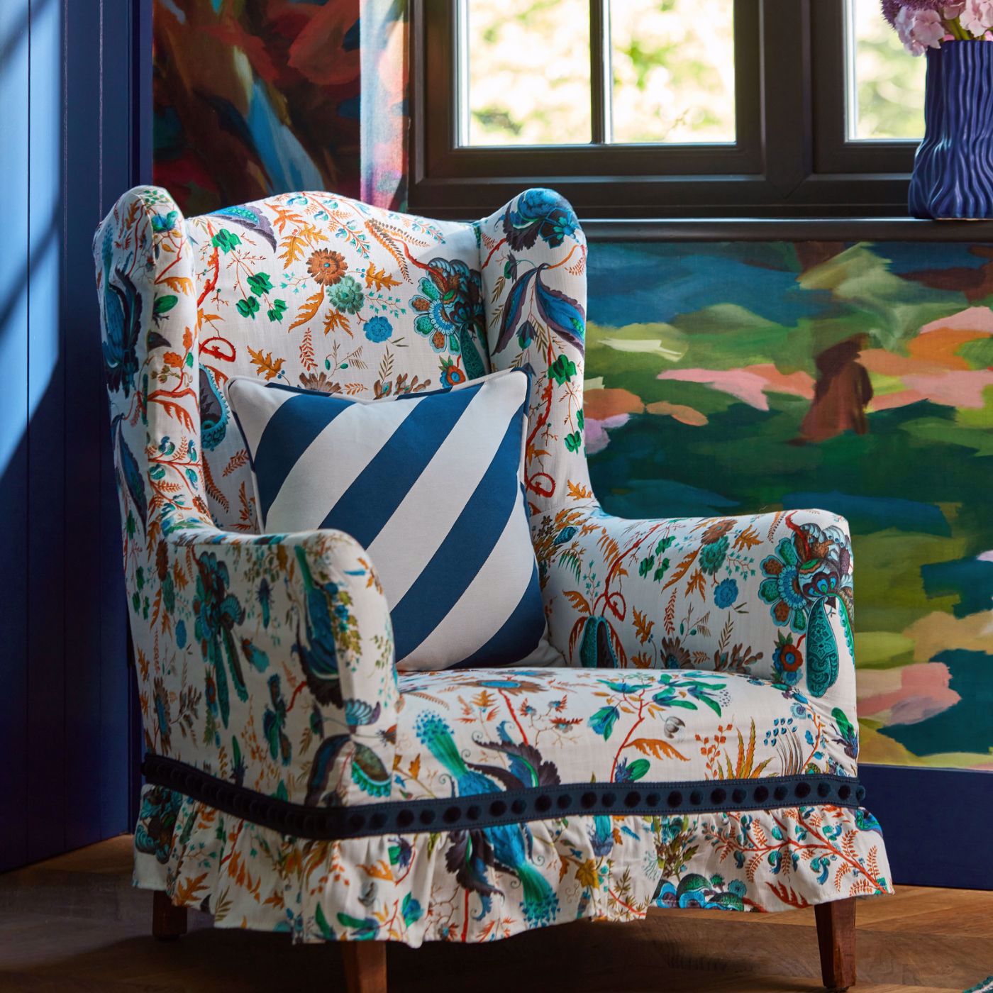 Harlequin stof Wonderland floral Lapis/Emerald/Carnelian 121179