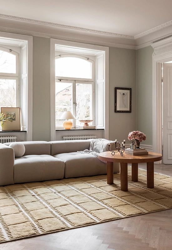 Layered Lilly Wool Rug Mustard vloerkleed