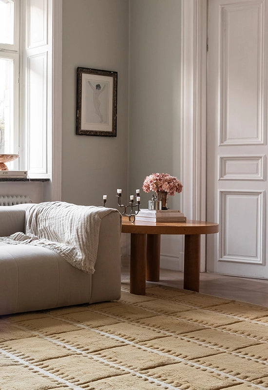 Layered Lilly Wool Rug Mustard vloerkleed