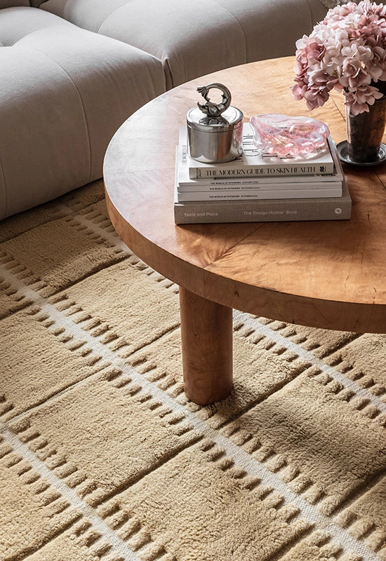 Layered Lilly Wool Rug Mustard vloerkleed