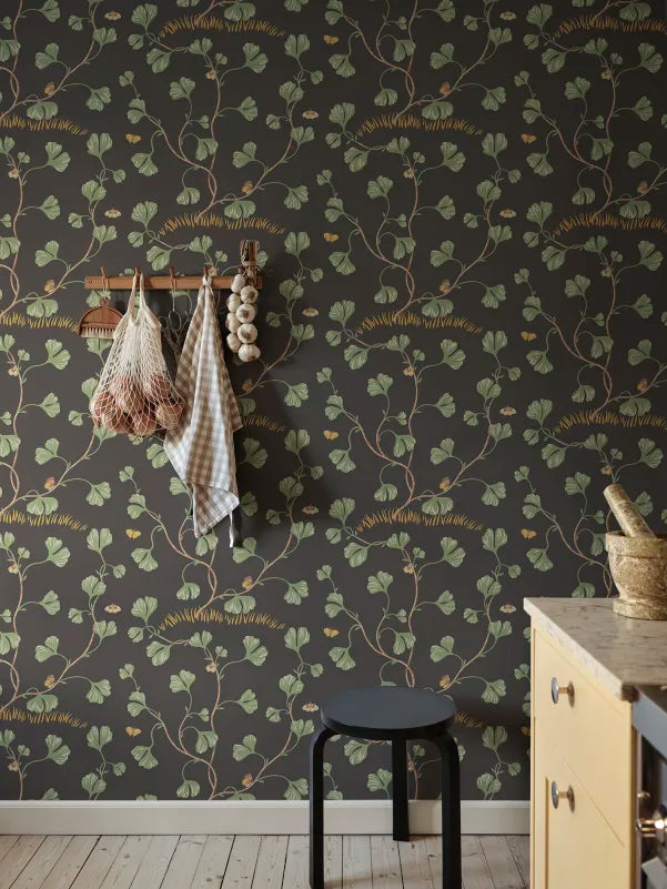 Sandberg behang Ebba Charcoal S10619