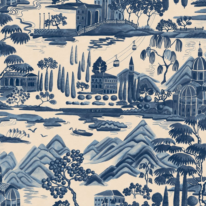 Sandberg behang Lake Como Blue S10688