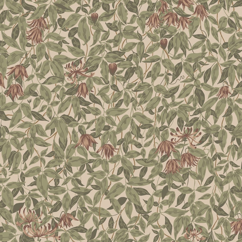 Sandberg behang Linnea Burgundy S10557