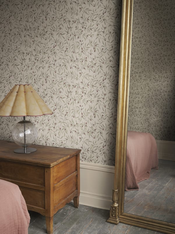 Sandberg behang Olivia Burgundy S10681