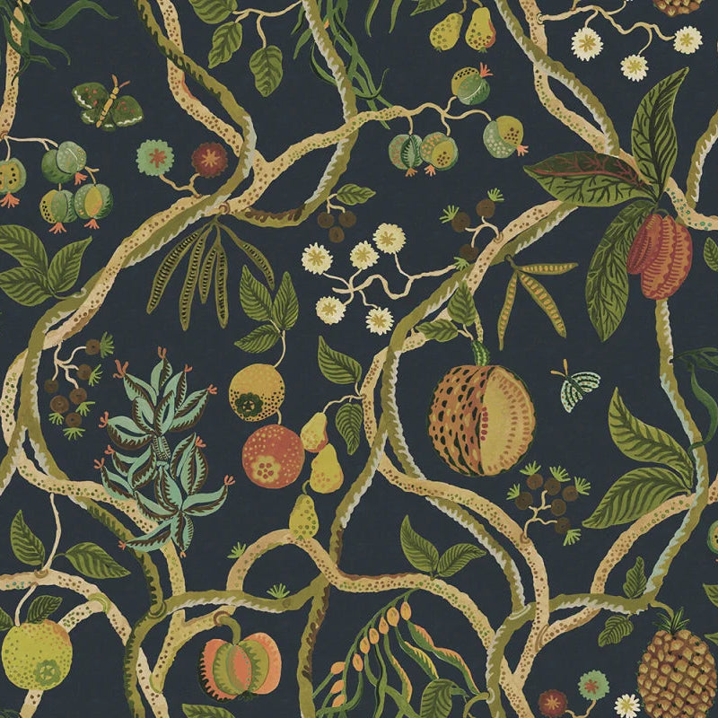 Sandberg behang Tree of life Dark Blue S10582