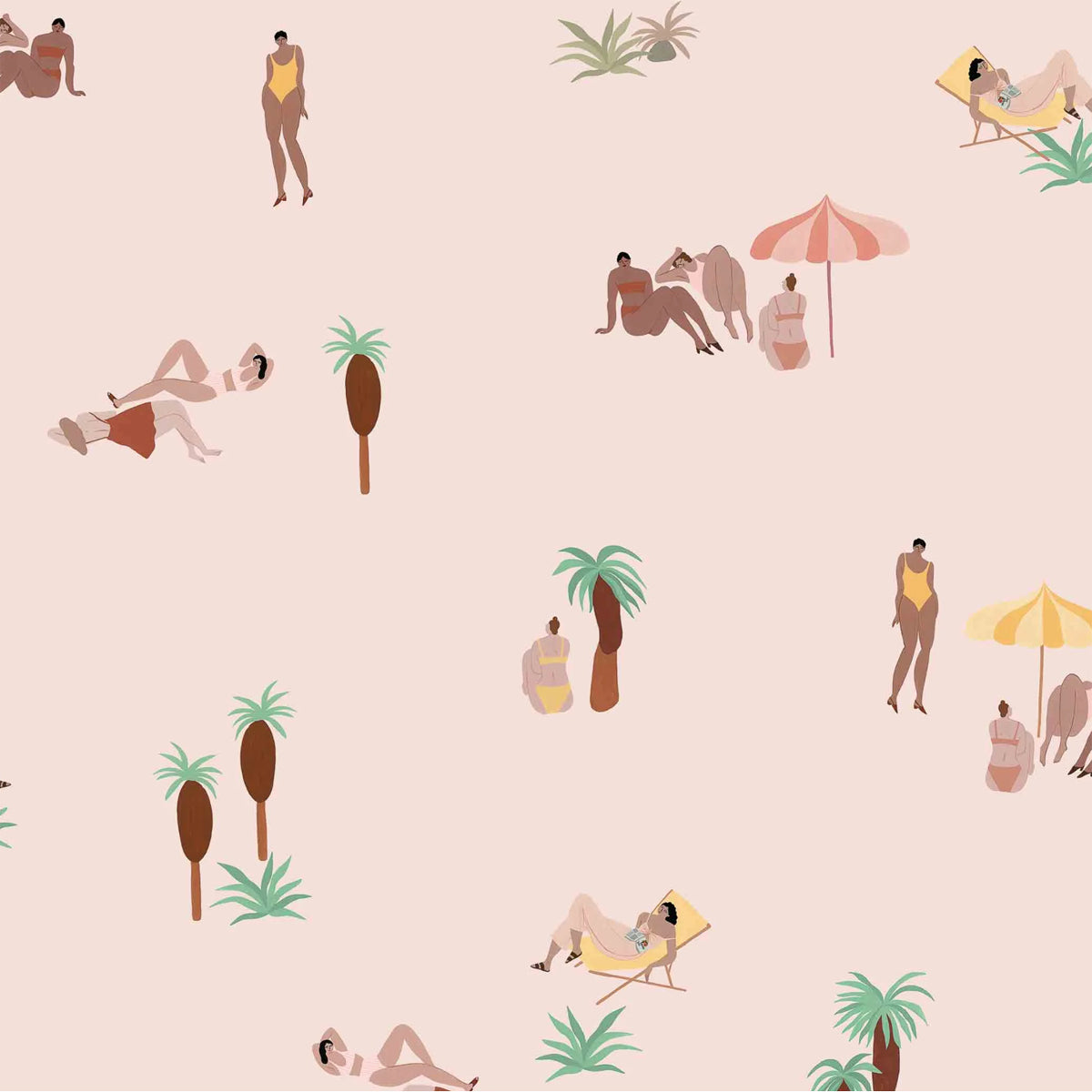 Coordonné behang One Day at the Beach Pink Sand 8000040