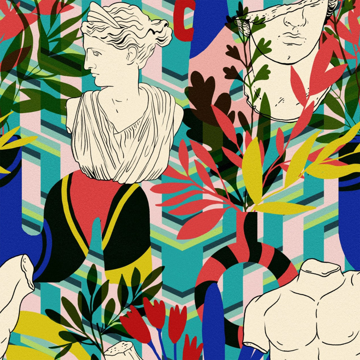 Mind the Gap behang Statuario Blu WP20856