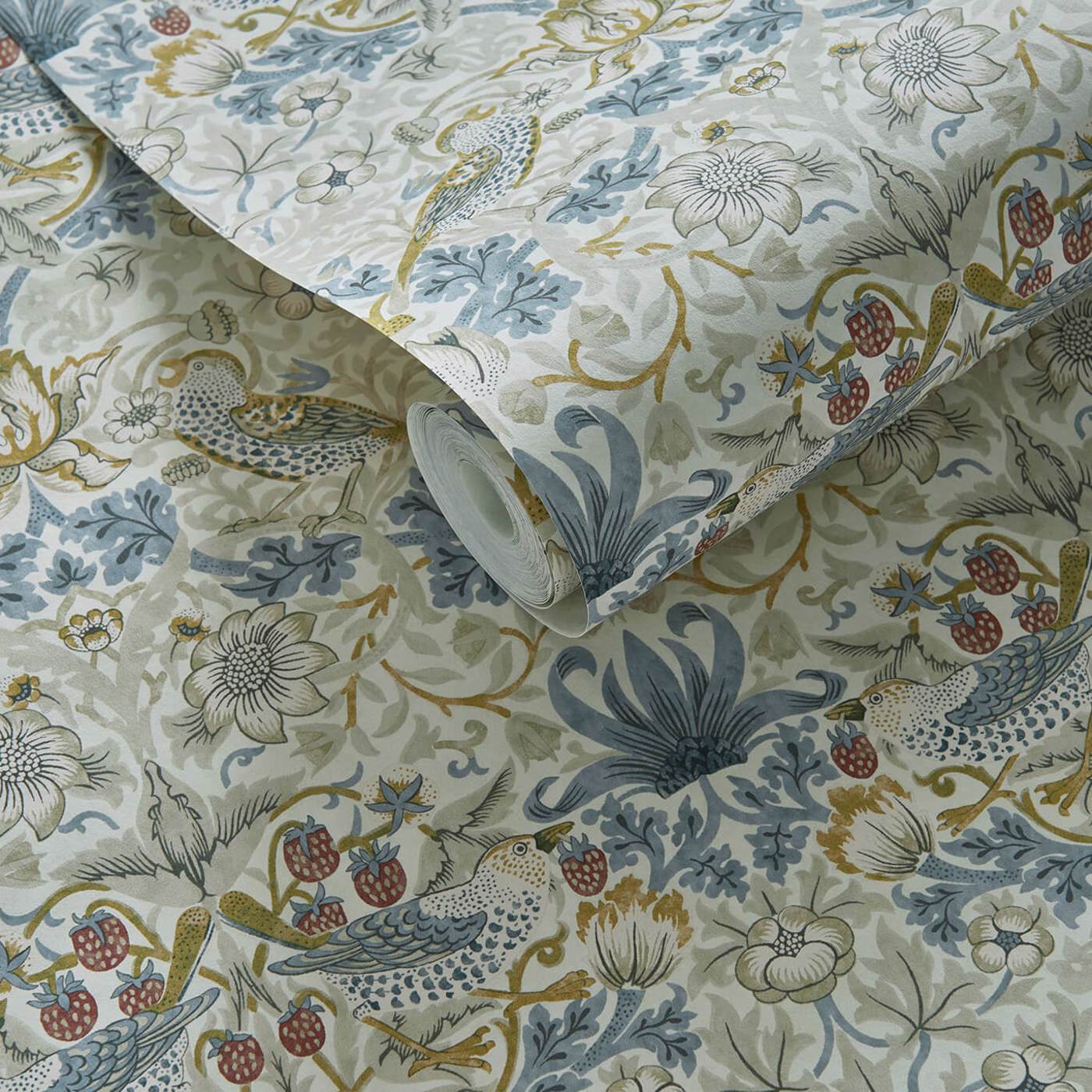 Clarke & Clarke behang Strawberry Thief Linen/Plum W0171/03