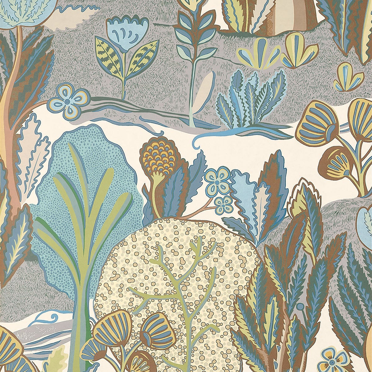 Thibaut wallpaper Albero T45013 Sage and Beige