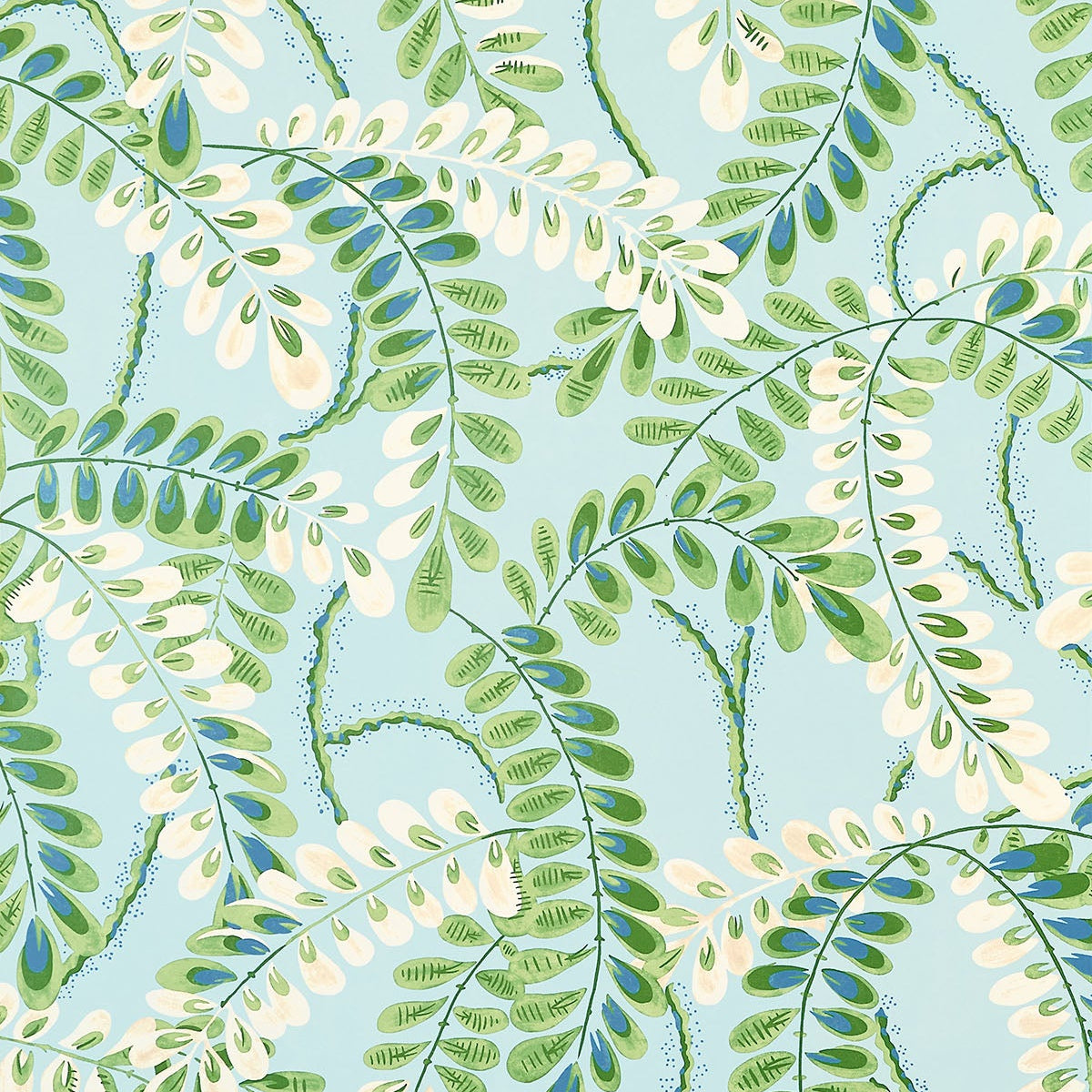 Thibaut behang Augusta T45040 Turquoise uit de collectie Wanderlust