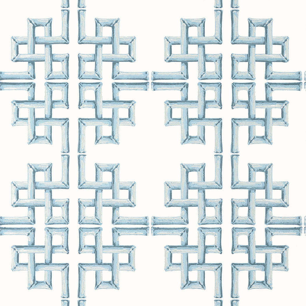 Thibaut behang Boca Bamboo Spa Blue T13902