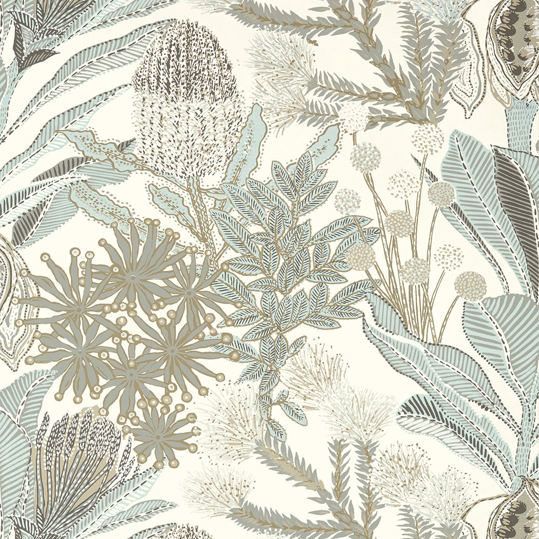 Thibaut behang Protea Neutral and Spa Blue T13924