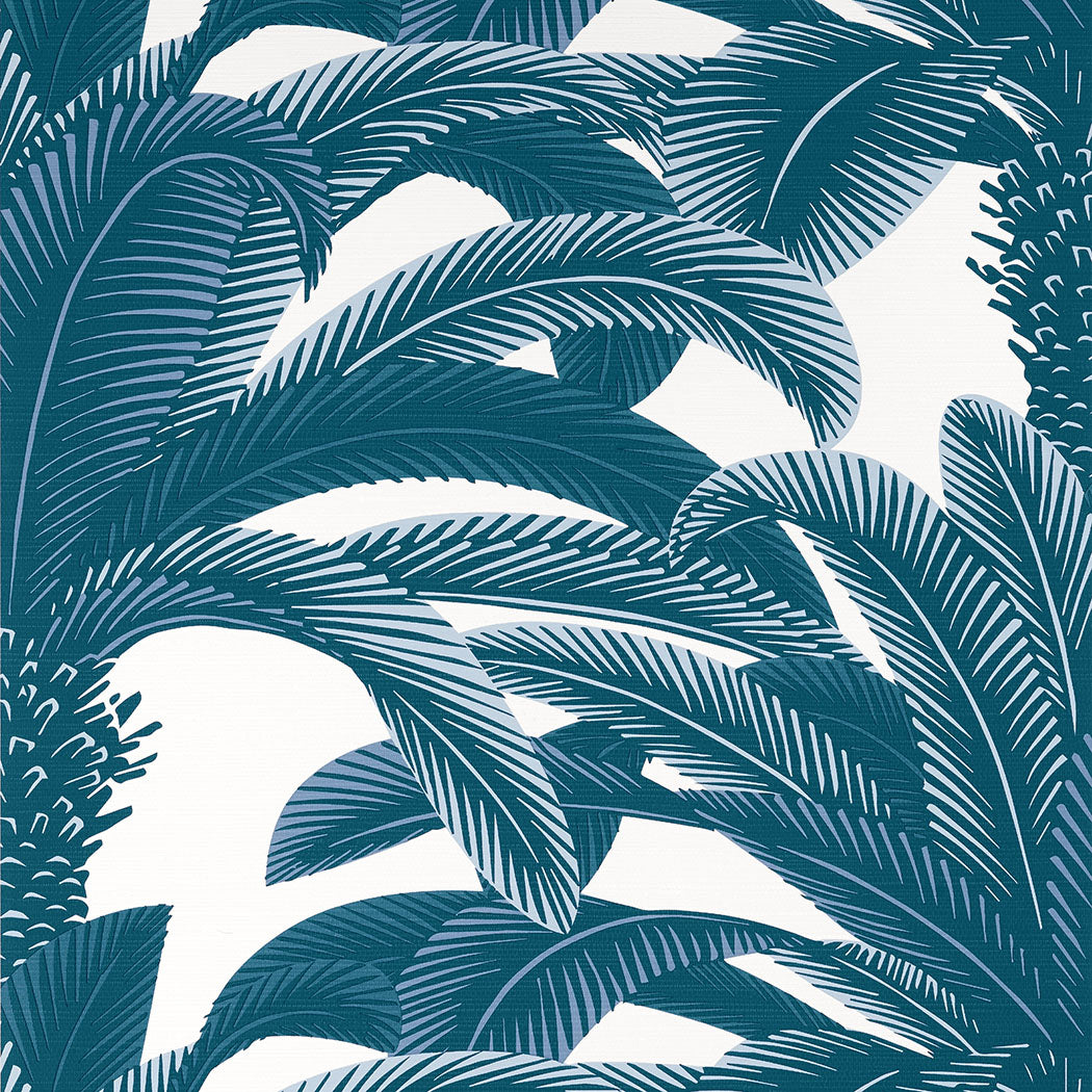 Thibaut behang Queen Palm Navy T13910
