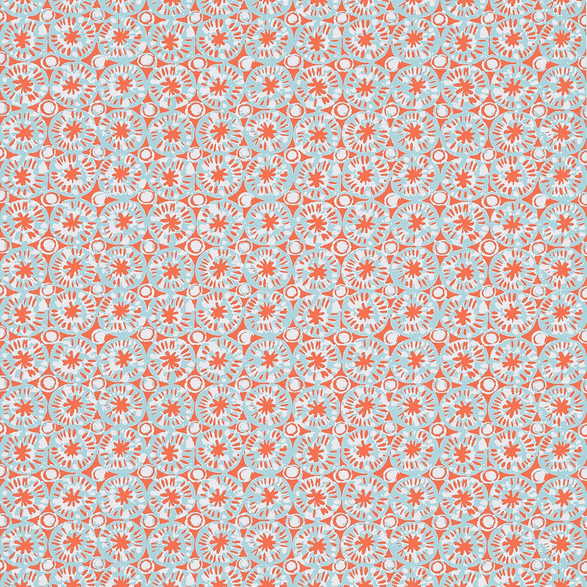 Thibaut behang Sand Dollar Coral and Blue T15857