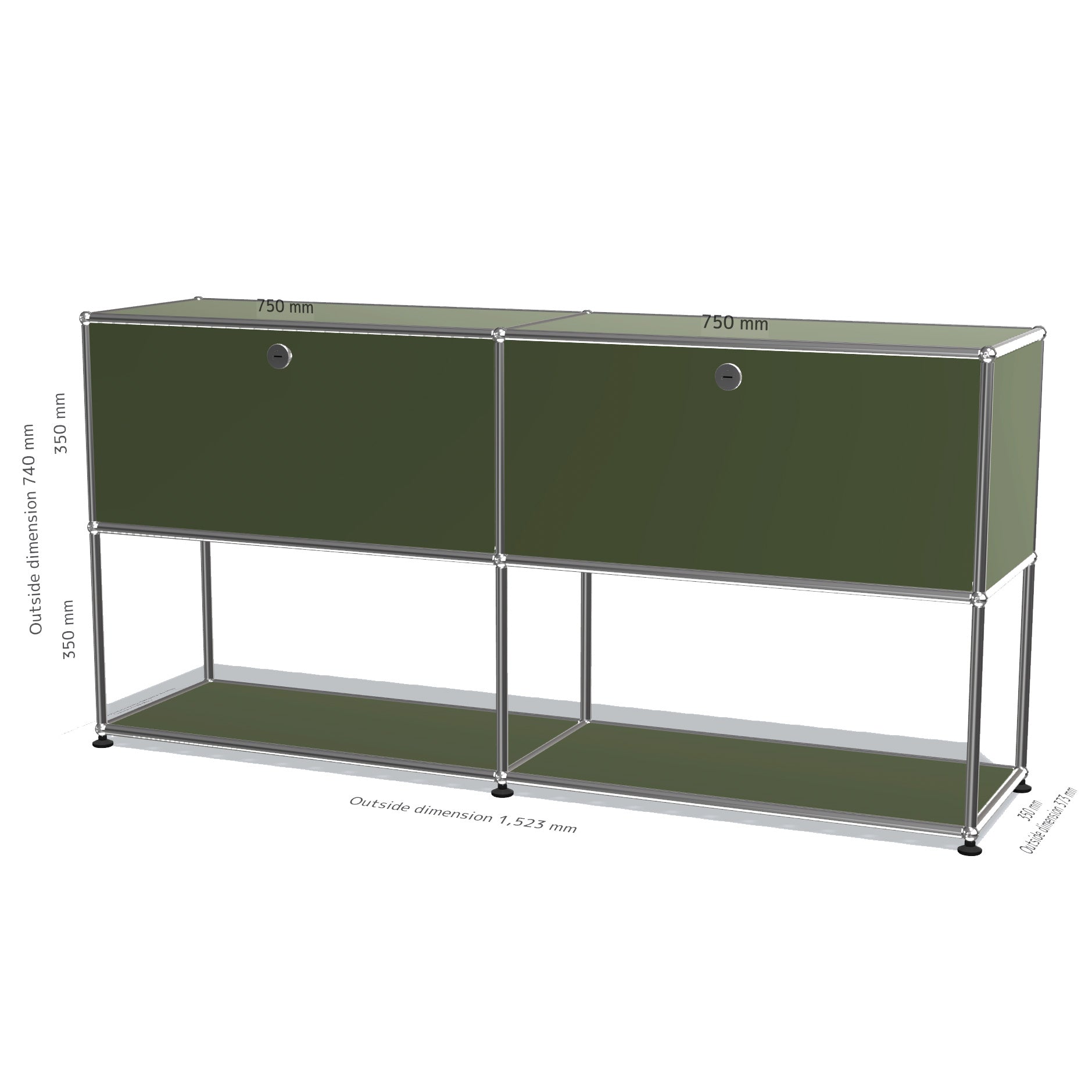 USM Haller D2 Dressoir maat