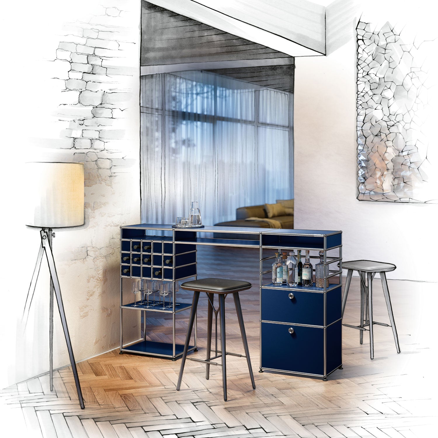 USM Haller cocktail wijnbar KB15