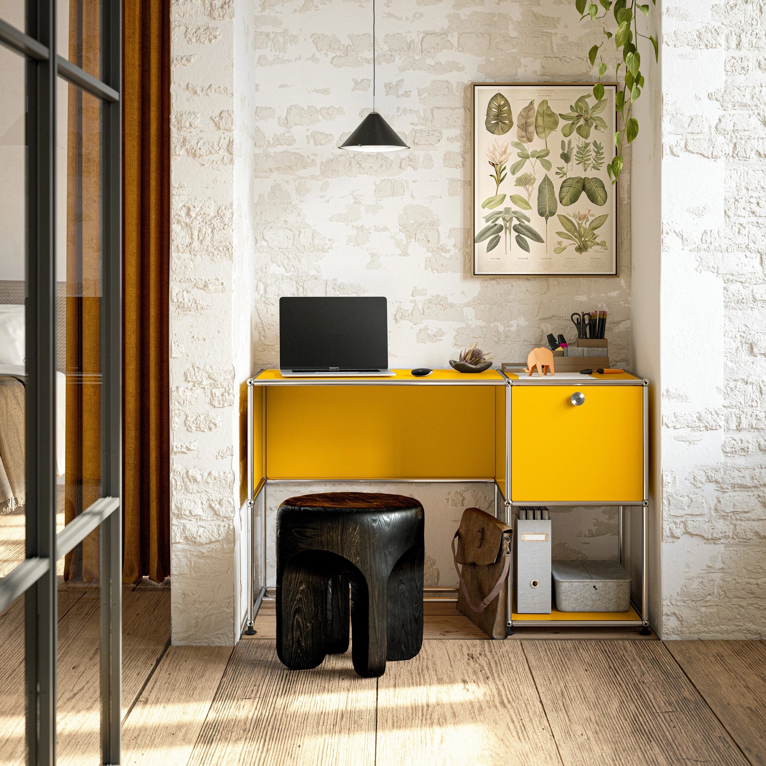 USM Haller Bureau A werkplek kantoor geel